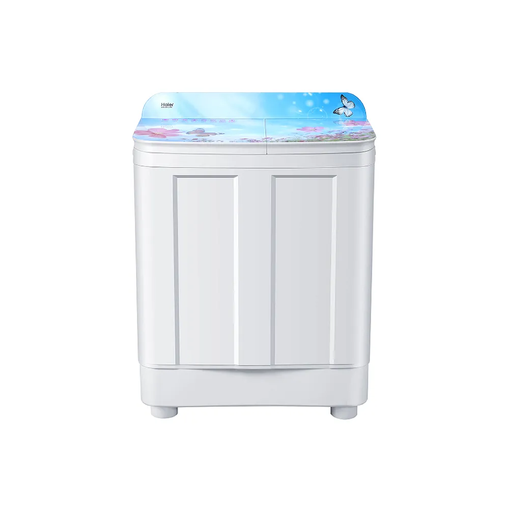 Haier Toughened Glass Lid 9.5 Kg  Semi Automatic Washing Machine HTW95-178